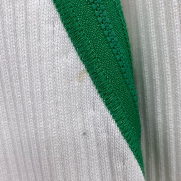 Worth Color block zippered cardigan size large ribbed pockets jacket White - Picture 4 of 7